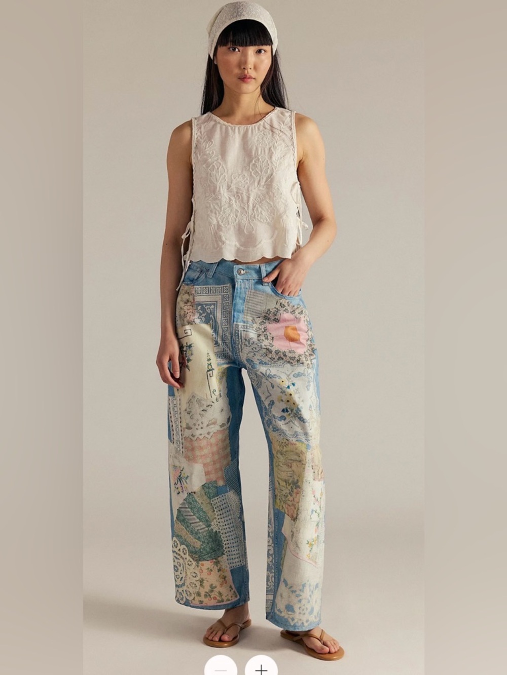 FREE PEOPLE We The Free Illusions Printed Relaxed Jeans size 24 - Picture 2 of 15
